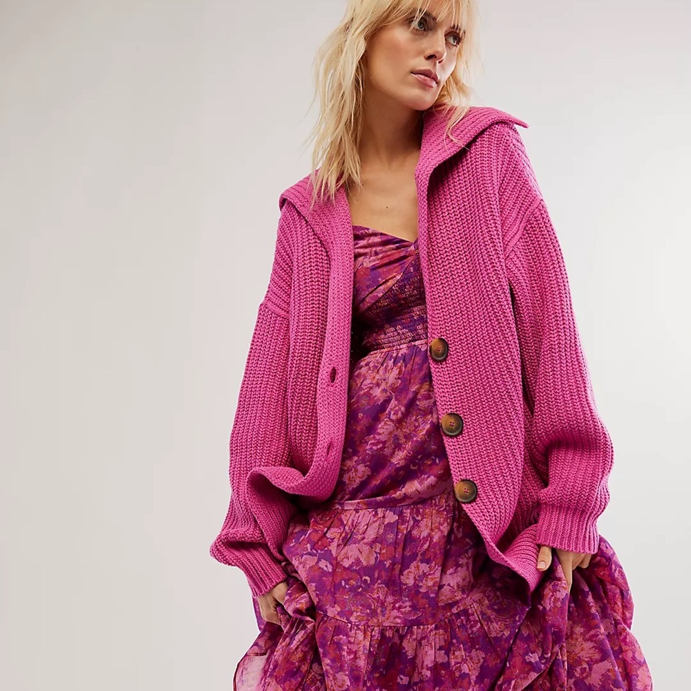 New Free People Swim Too Deep Cardi Sweater Size:Large